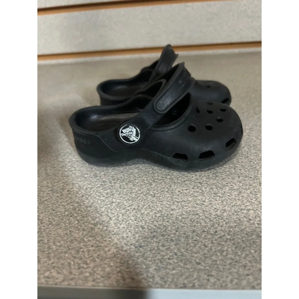 Crocs Classic Clog Toddler Size 4 5 Black Slip On Water Shoes Ventilated Kids